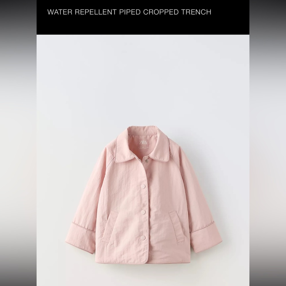 NWOT. Zara Water Repellant Mauve Pink Parka Size 4 Years. Never worn